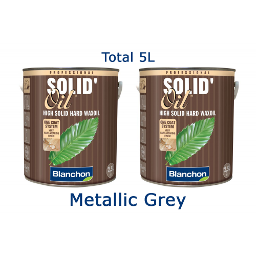 Blanchon SOLID'OIL  5 ltr (two 2.5 ltr cans) METALLIC GREY 6402906 (BL)